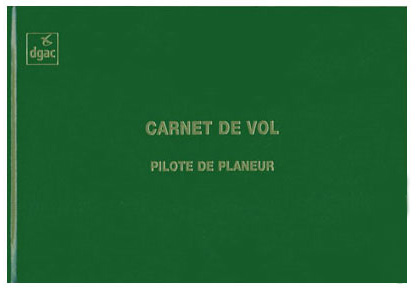 Carnet de vol de pilote de planeur