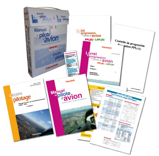 La mallette Duo PPL - Manuel du pilote d'avion + Le�ons de pilotage