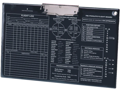 Planche de vol Pooley's FB-2