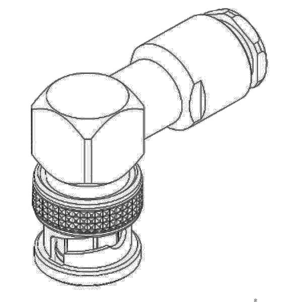 Connecteur BNC, Mâle, Angle droit, A souder RG-58 RG-142 RG-400