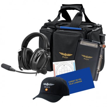 Pack Bravo – Casque HME 130 + sac, planchette, carnet de vol et accessoires pilote