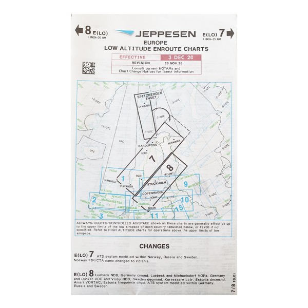 Carte IFR Jeppesen Low Altitude Enroute Charts - Europe 7/8