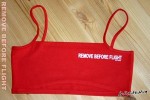 Mini-Top Remove before flight imprimé blanc sur fond rouge