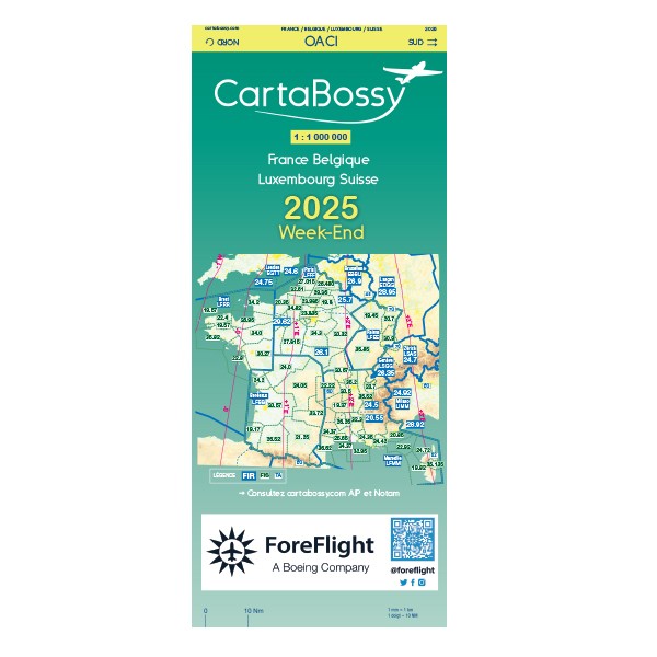 Carte VFR Cartabossy France 2025 Weekend