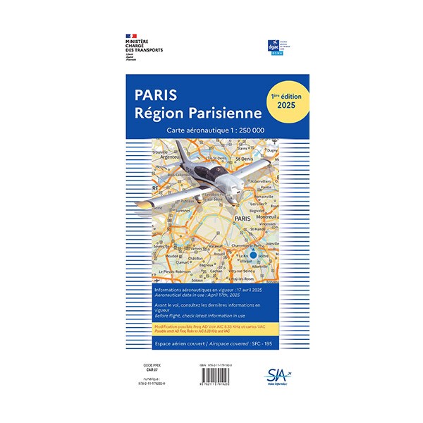 Carte VFR SIA 2025 - 1:250 000 - Paris