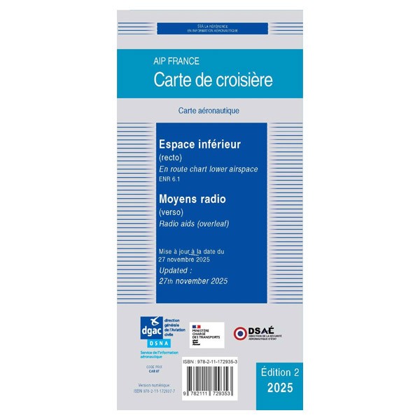 Carte de croisière SIA - espace inférieur et supérieur 2025 - 2e édition Carte de croisière SIA - espace inférieur et supérieur 2025 - 2e édition