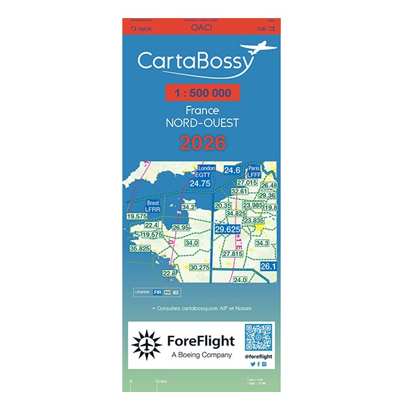 Carte VFR Cartabossy France 2026 1:500 000