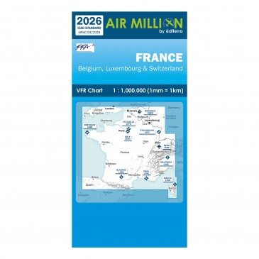 Carte VFR Air Million France, Belgique, Luxembourg, Suisse 2026