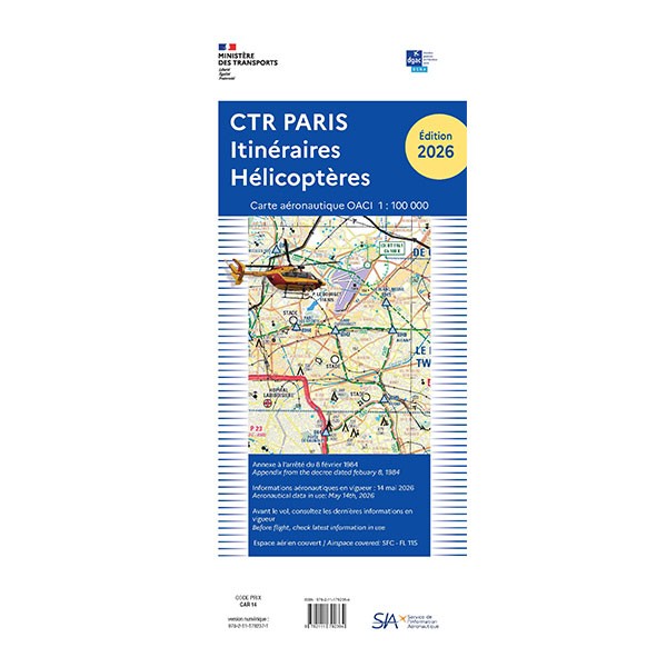 Carte Itinéraires Hélicoptères SIA Région parisienne 2026