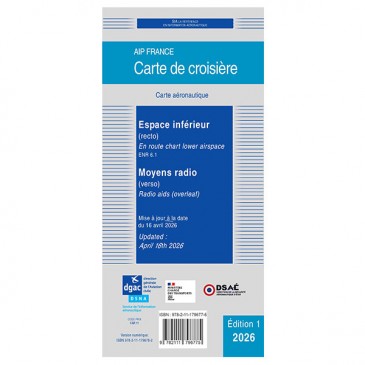 Carte de croisière SIA - espace inférieur et moyens radio 2026 - 1e édition