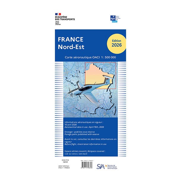 Carte OACI SIA - Nord Est 2026